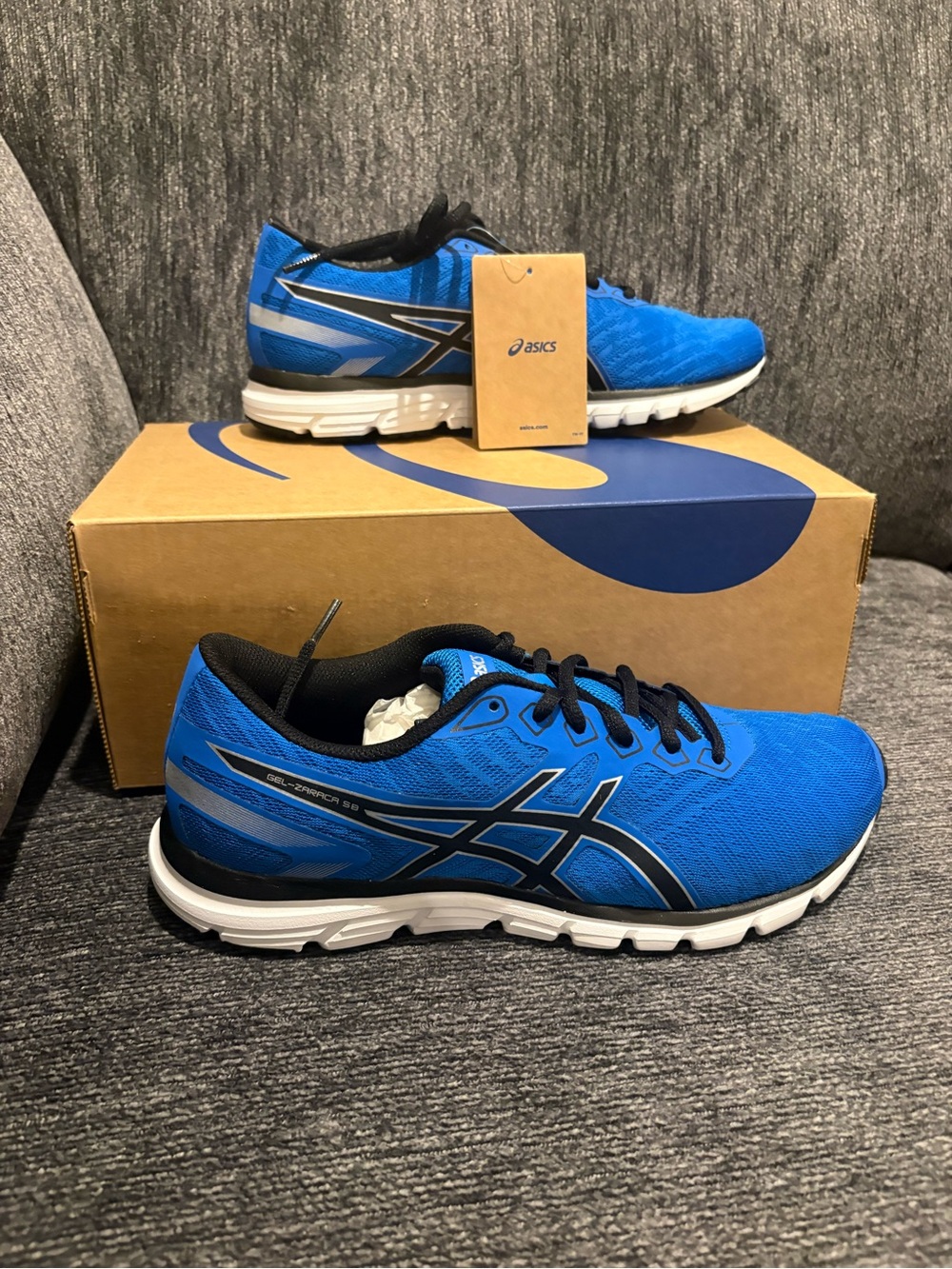 ASICS Men's size 8 Gel-Zaraca 5 Running Shoes - Blue/Black - Picture 2 of 6